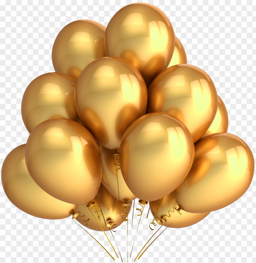 Transparent Gold Balloons Clipart Balloon Party Metallic Color Stock Photography PNG