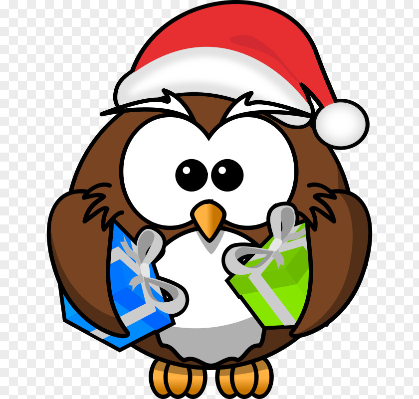 Funny Santa Clipart Owl Cartoon Party Clip Art PNG