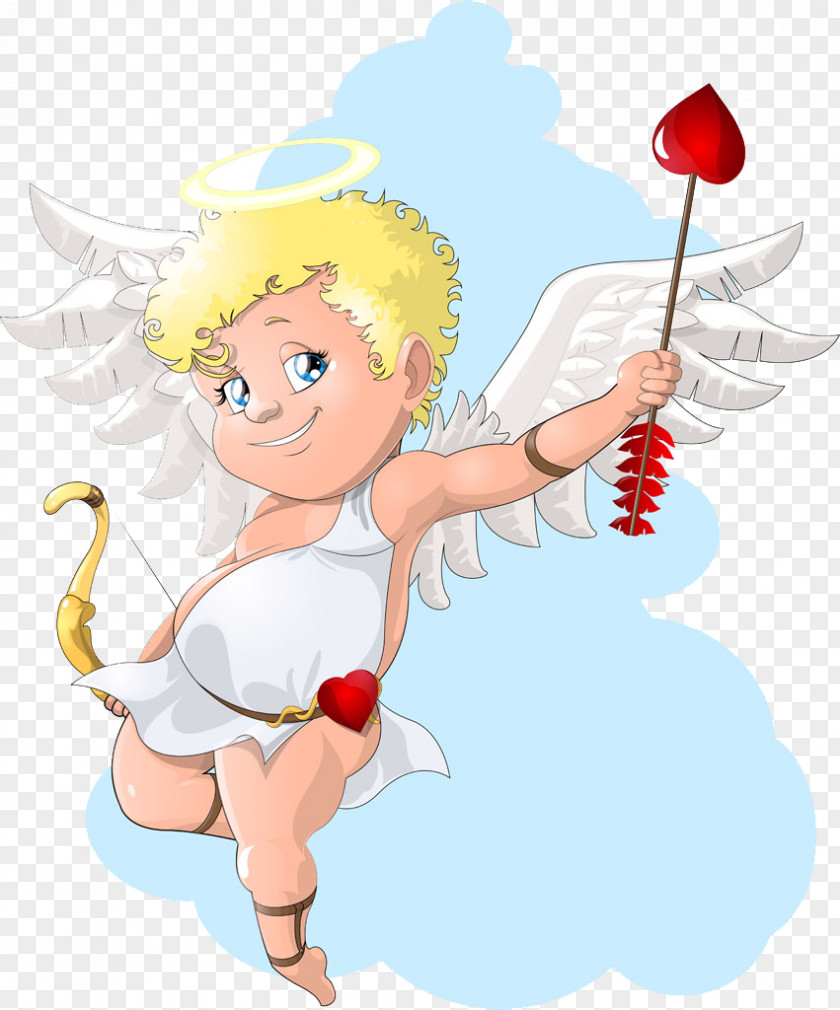 Cute Cupid Boy Cartoon Illustration PNG