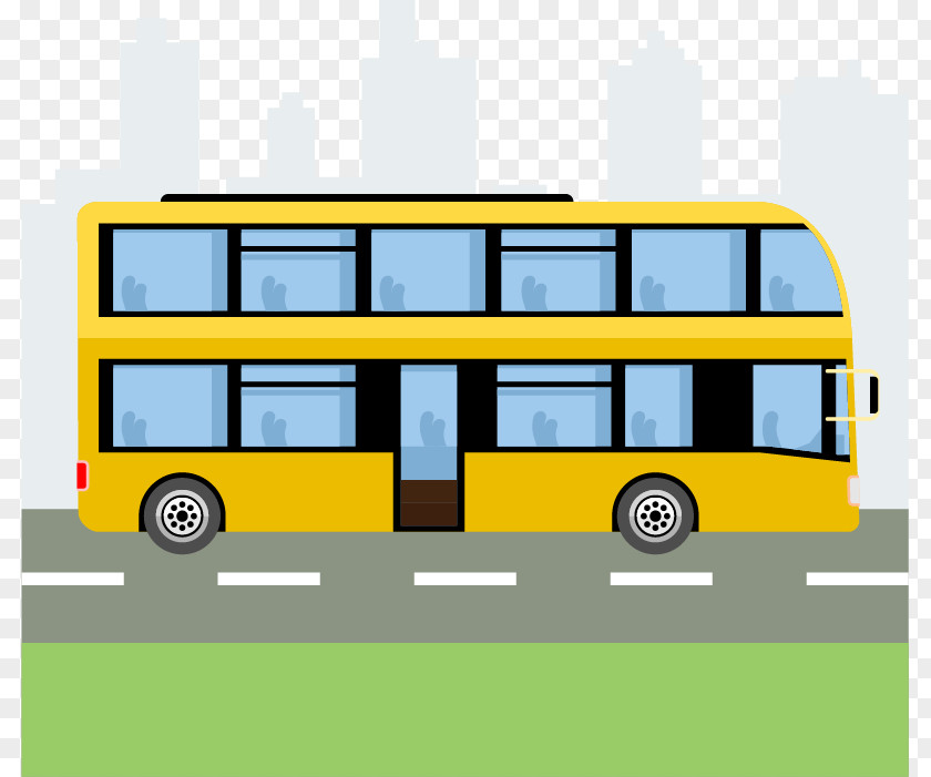 Vector Bus School Car Double-decker PNG
