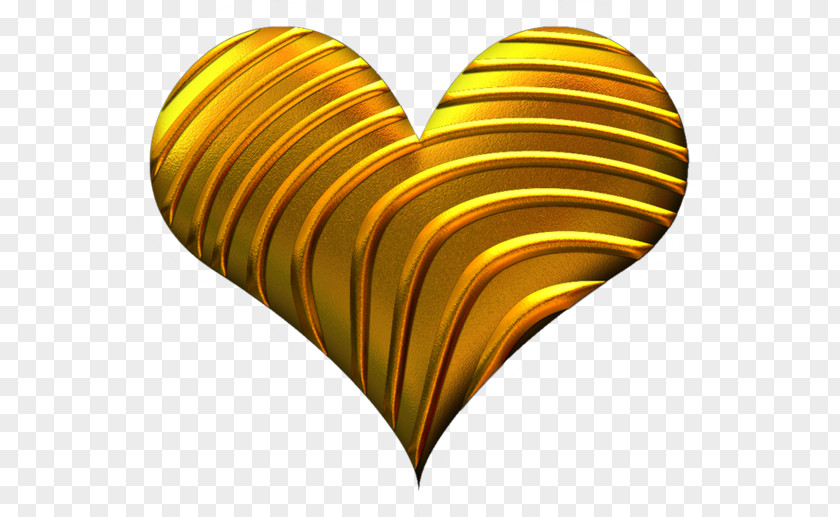 Symbol Yellow Love Heart PNG