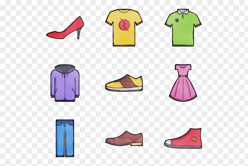 Tshirt Shoe Watercolor Cartoon PNG