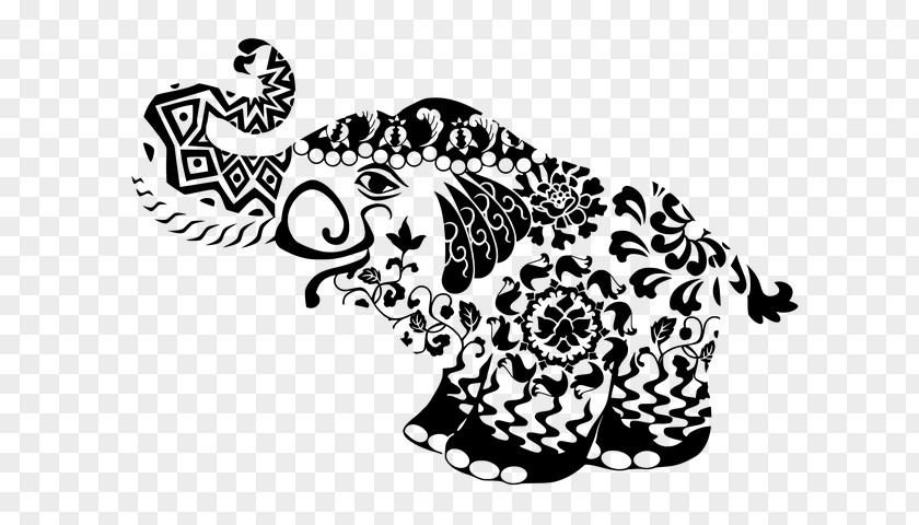 Coloring Book Animal Figure Elephant Background PNG