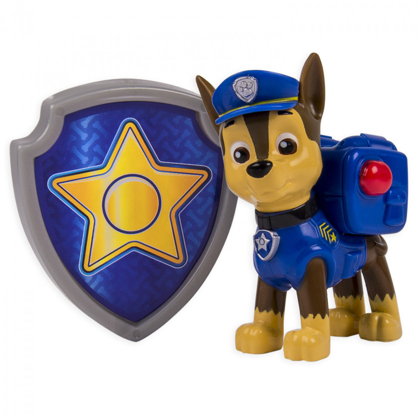 Paw Patrol German Shepherd Puppy Toy Badge Spin Master PNG