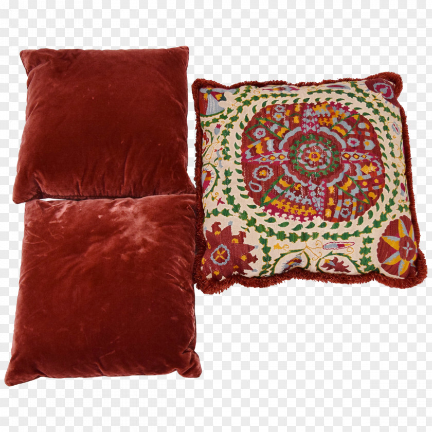 Pillow Cushion Throw Pillows Velvet Maroon PNG