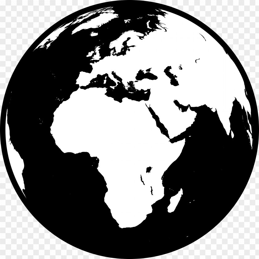 Vactor Globe Black And White World Clip Art PNG