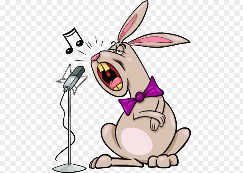 A Rabbit Singing In Microphone Royalty-free Stock Photography Illustration PNG