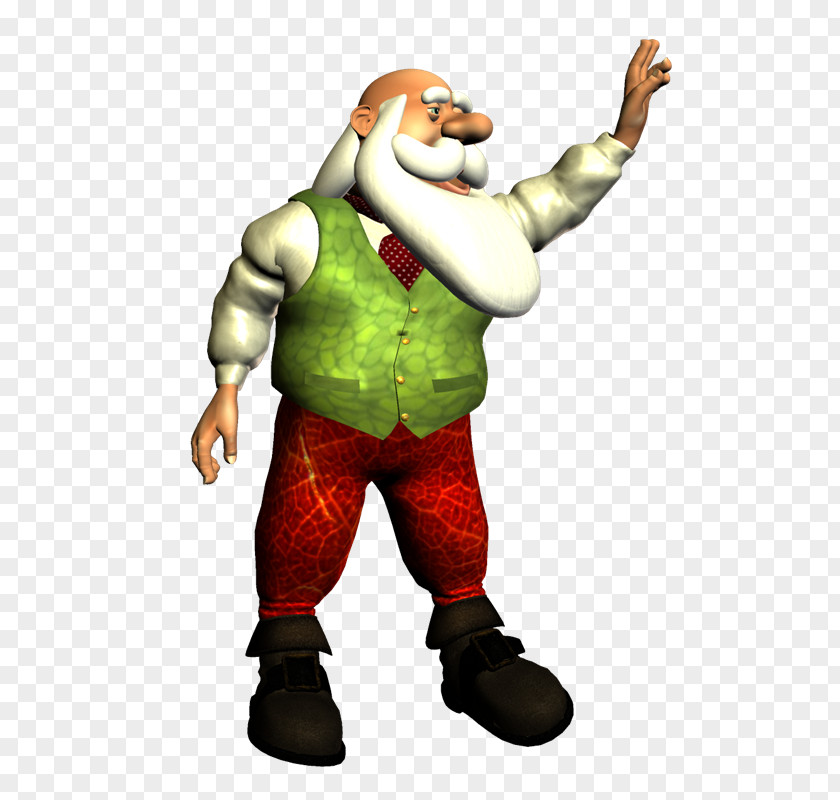Claus Santa Cartoon Mascot Figurine Finger PNG