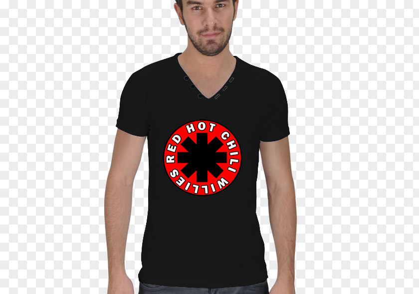 Red Hot Chili Peppers T-shirt Shoulder Neckline Logo Font PNG