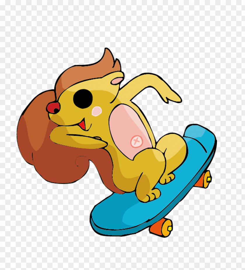 Skateboard Cartoon Fox Squirrel PNG
