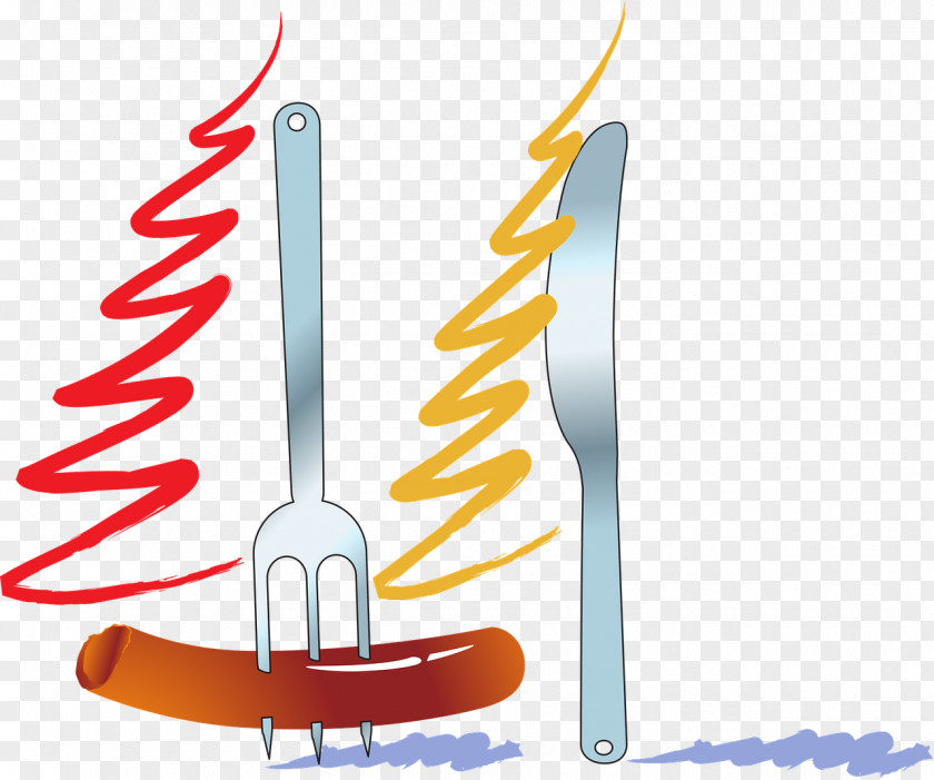 Decorative Electric Fork Sausage New Years Eve Christmas Tree Clip Art PNG