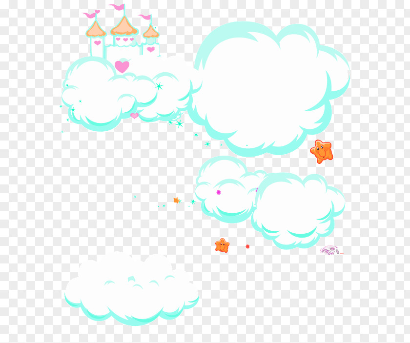Green Fresh Clouds Castle Decoration Pattern Cloud Clip Art PNG