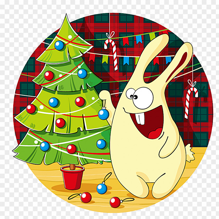 Rabbit Christmas T-shirt Tree PNG