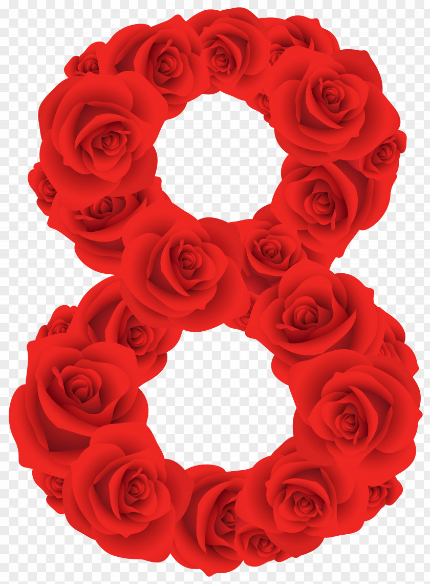 Red Roses Number Eight Clipart Image Dr. Noboru Yasumoto Clip Art PNG