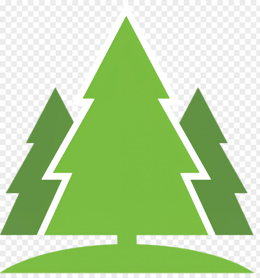 Triangle Evergreen Christmas Tree Line PNG