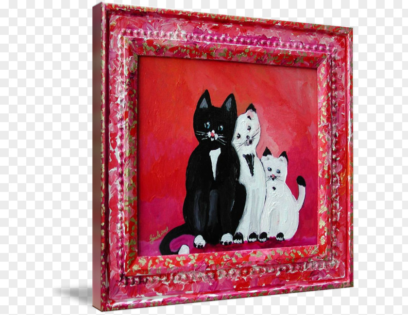 Cat Whiskers Picture Frames Black M PNG