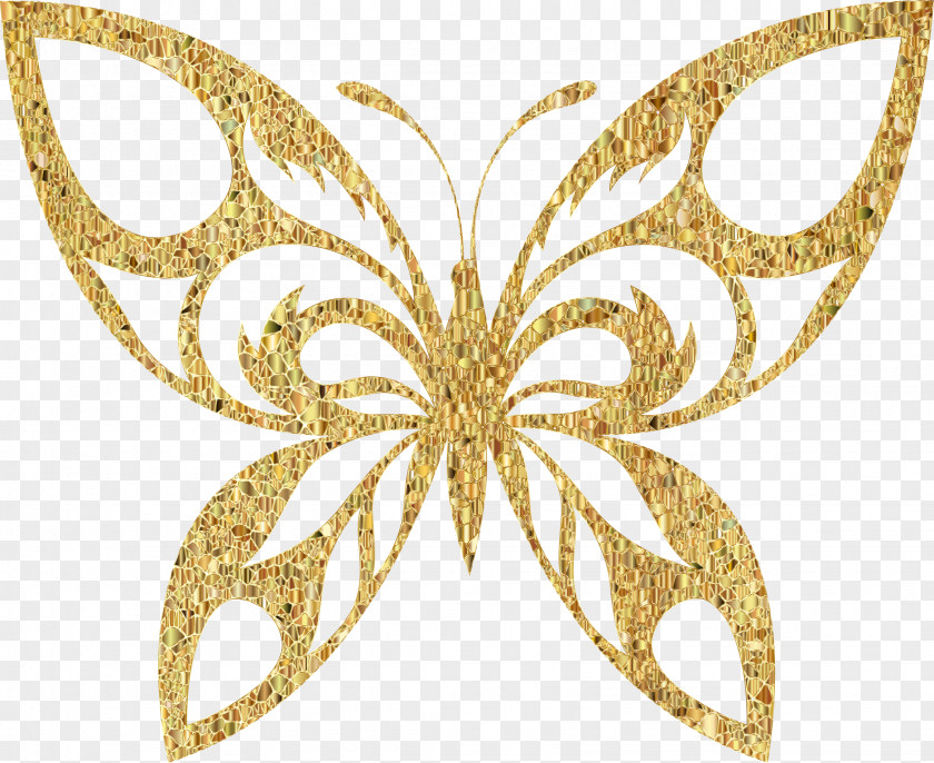 Gold Silhouette Cliparts Butterfly Clip Art PNG