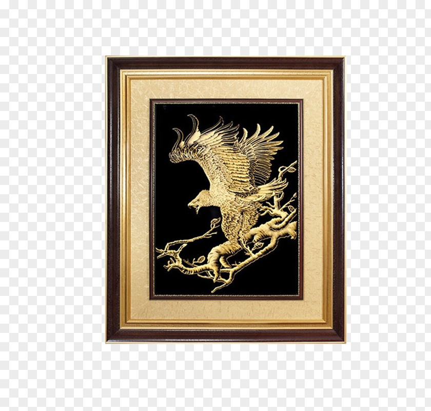 Golden Eagle Framed Painting Picture Frame PNG