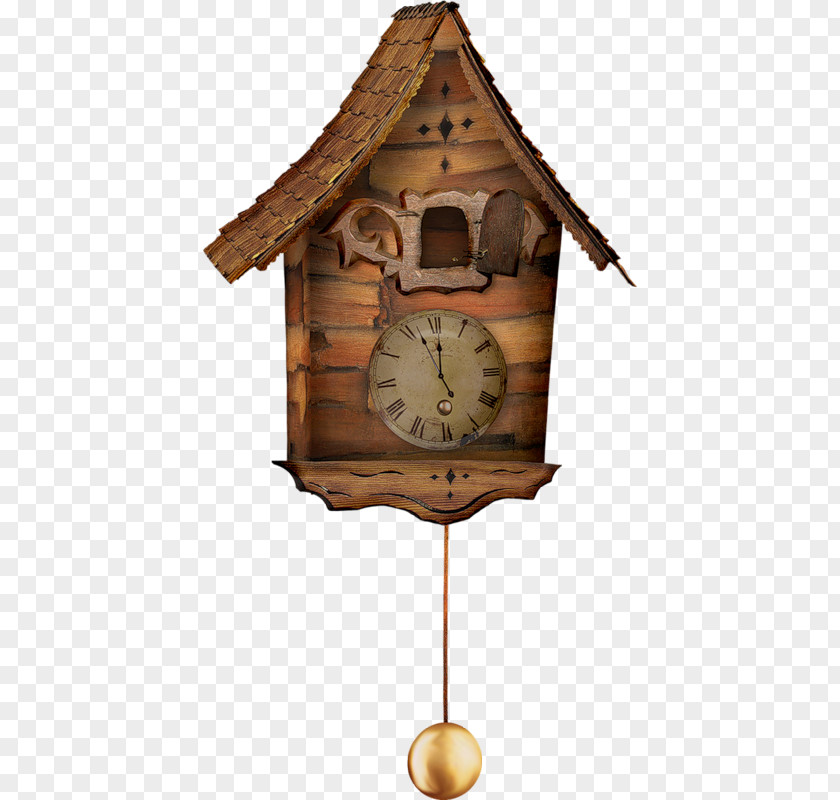 Red Brick Bell Tower Cuckoo Clock New Year Midnight PNG