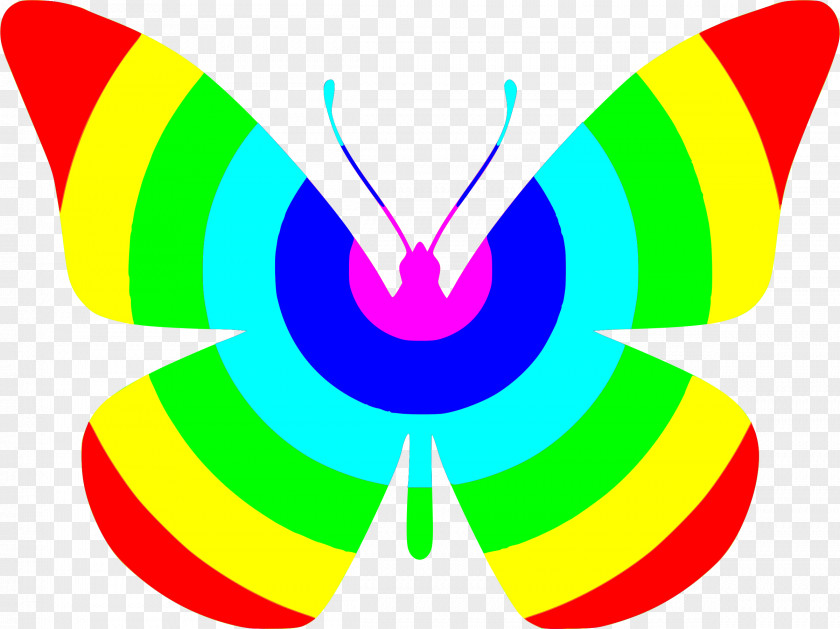 Butterfly Clip Art Yellow Rainbow Color PNG