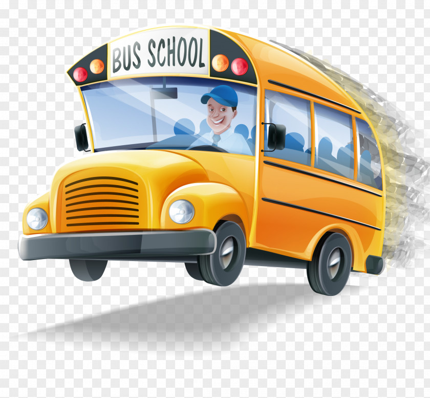 Cartoon School Bus PNG