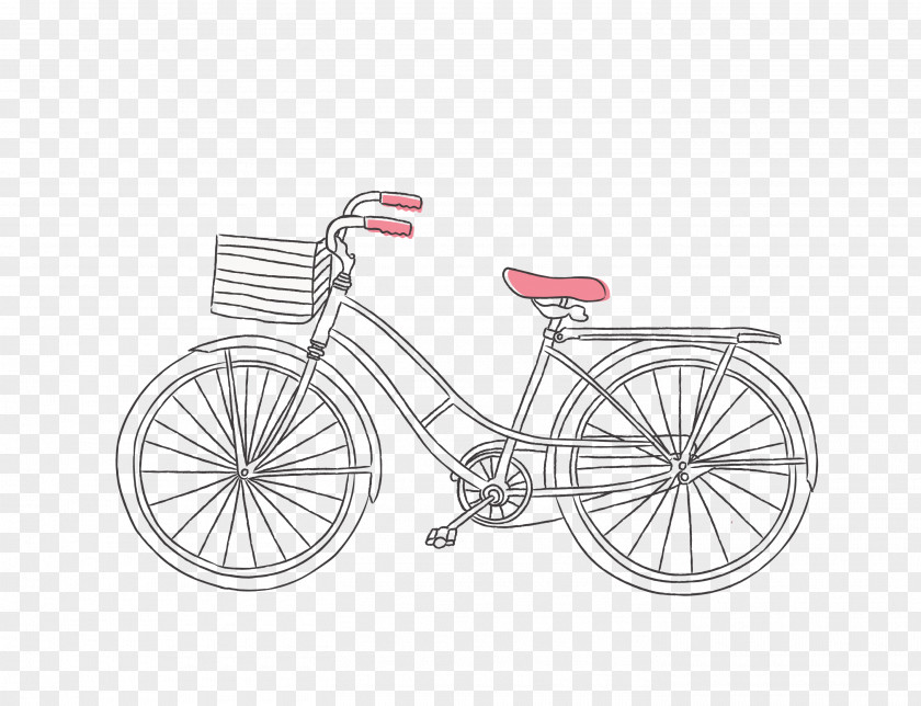 Vector Black Line Bike Bicycle Euclidean Drawing PNG