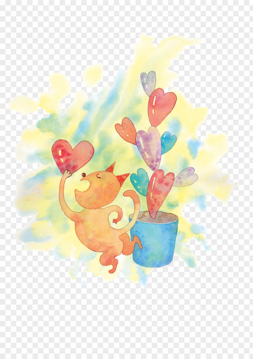 Potted And Bear Cartoon Illustration PNG