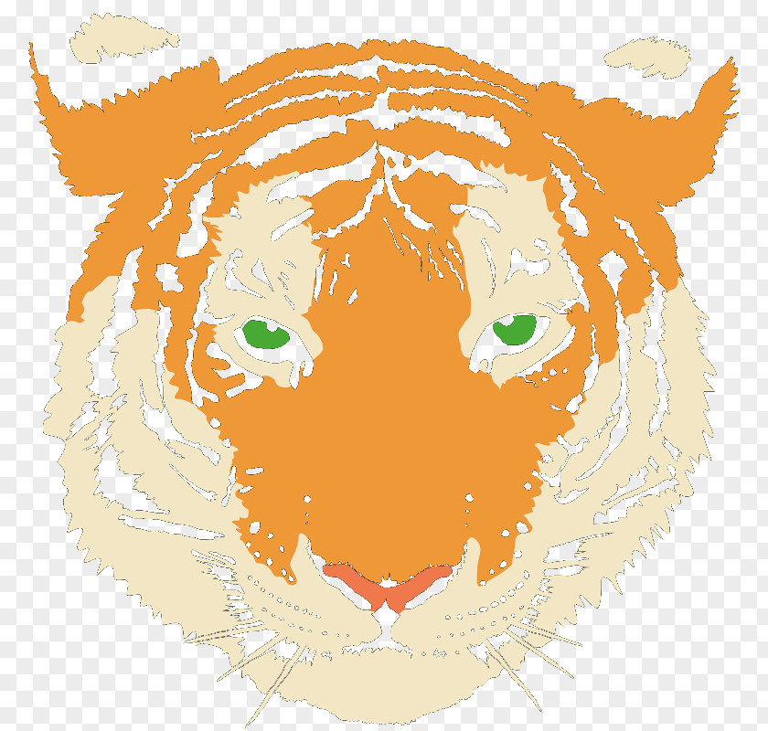 Cartoon Fierce Tiger Lion Whiskers Clip Art PNG