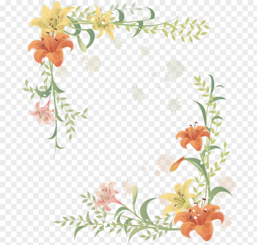 Dress Up Cartoon Hand-painted Flowers Border Drawing Flower Picture Frame PNG