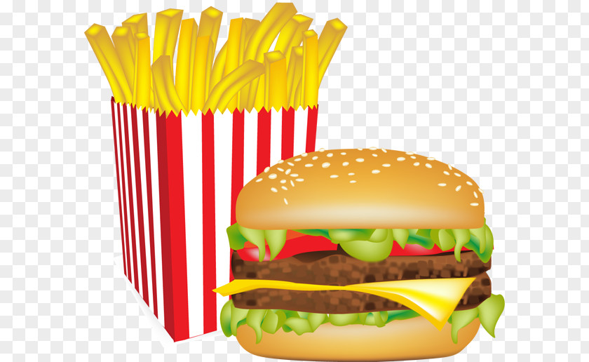 French Fries Hamburger Cheeseburger Fast Food Veggie Burger PNG