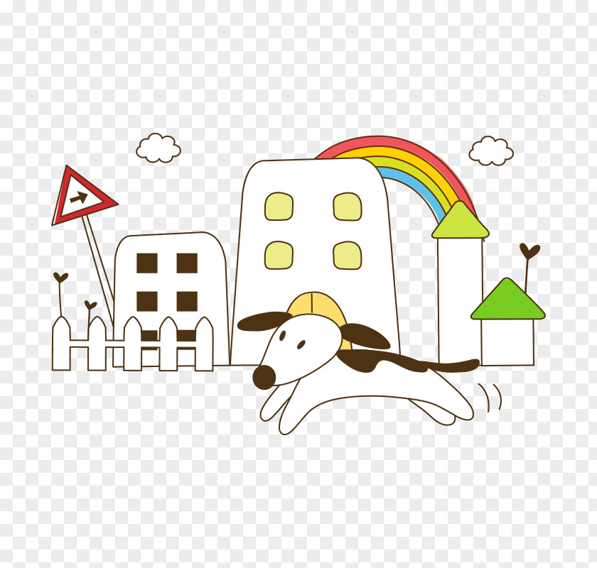 House,city Dog Cartoon Clip Art PNG