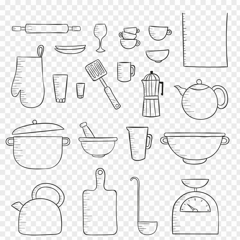 Kitchen Drawing Utensil Sketch PNG