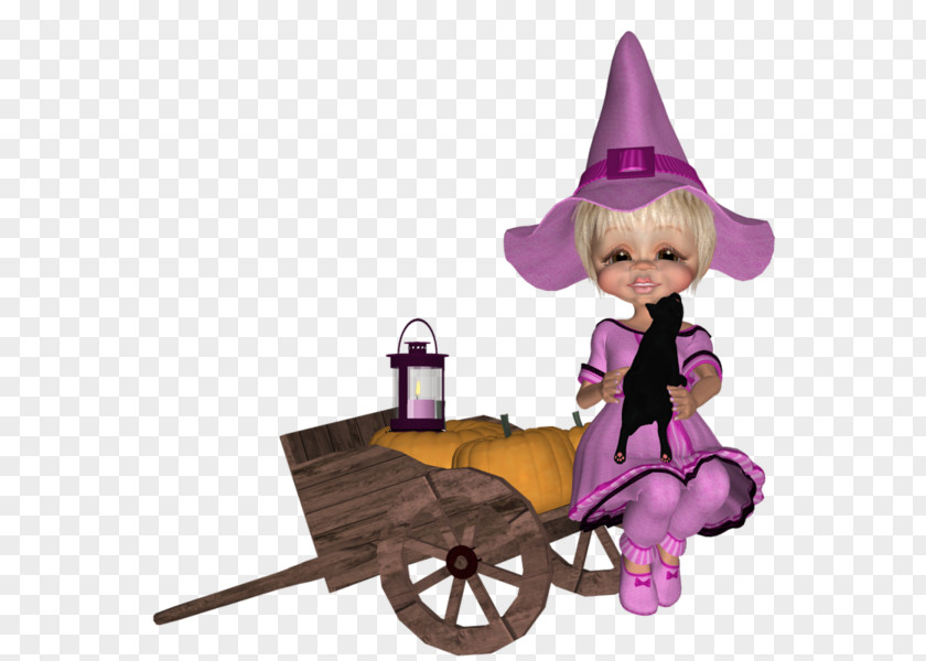 Witch Broom Black Cat PNG