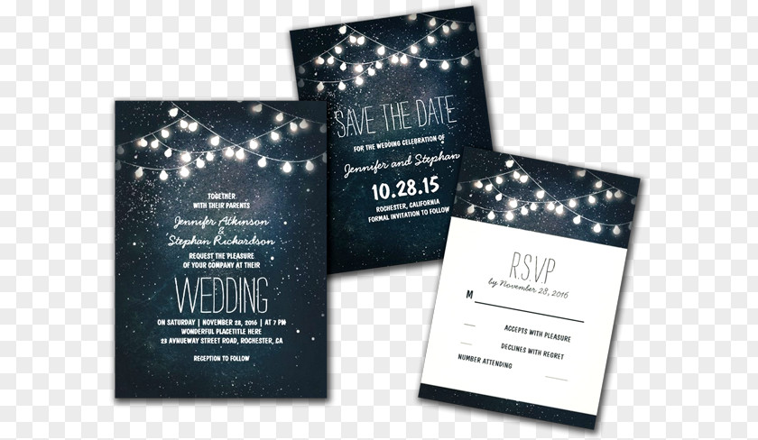 Night Sky Stars Wedding Invitation Convite Save The Date PNG