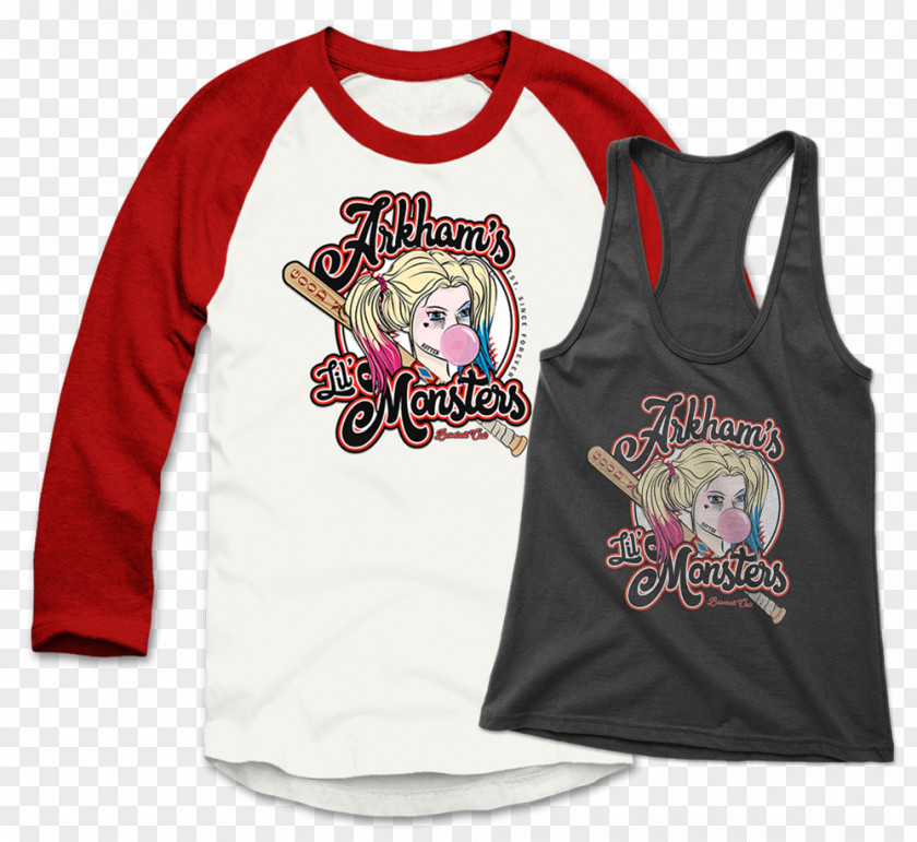 T-shirt Harley Quinn Raglan Sleeve PNG