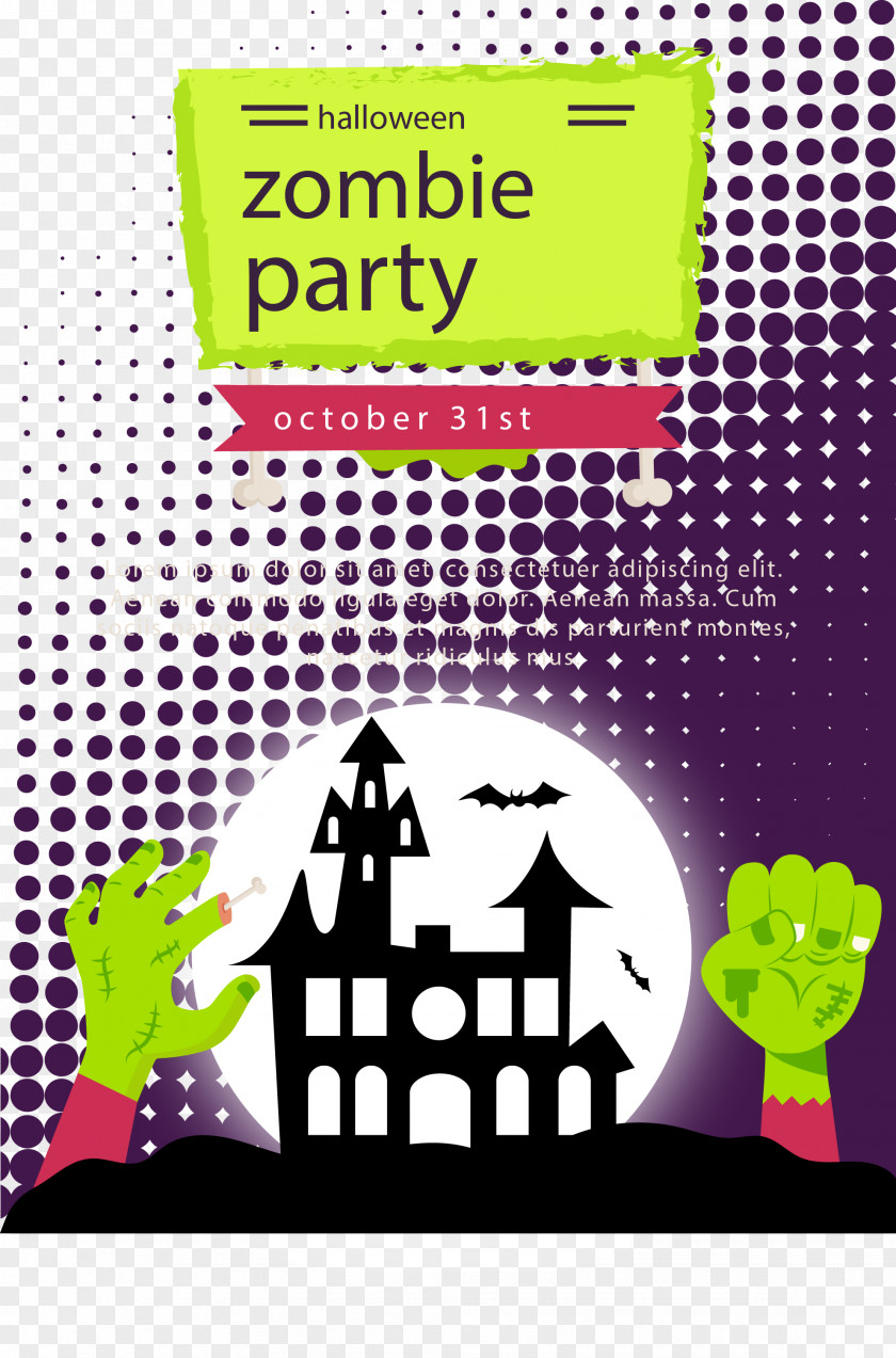 Vector Halloween Poster Illustration PNG