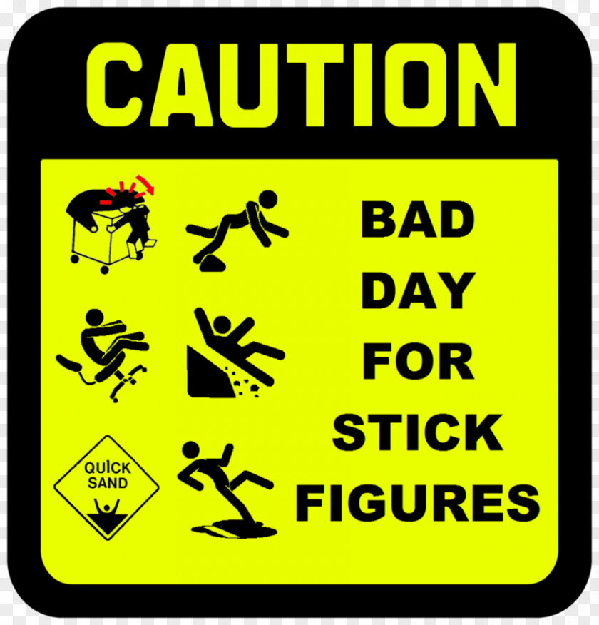 Bad Day Wet Floor Sign Sticker Hazard Industry Signage PNG