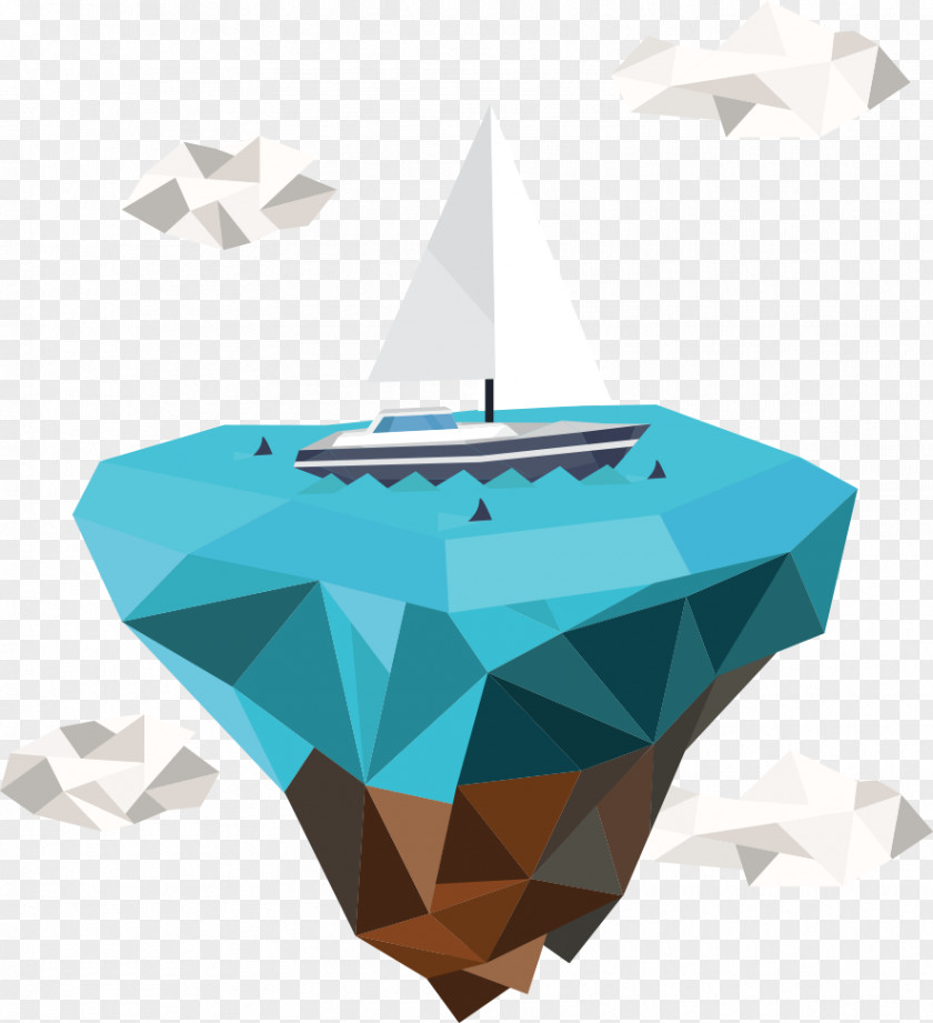 Sailing Vector Island Euclidean Polygon PNG