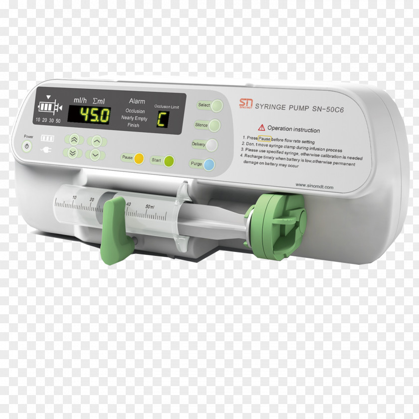 Syringe Infusion Pump Driver Medical Equipment Intravenous Therapy PNG
