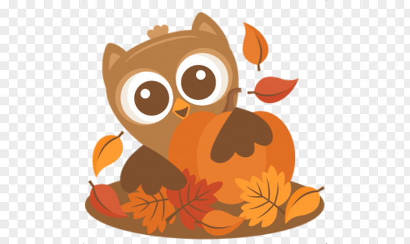 Cartoon Red Owl Autumn Thanksgiving Clip Art PNG
