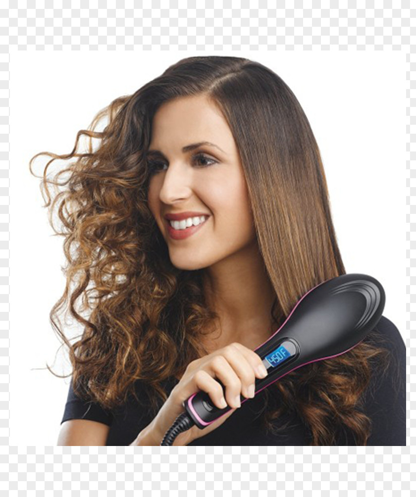 Hair Iron Comb Straightening Hairbrush PNG