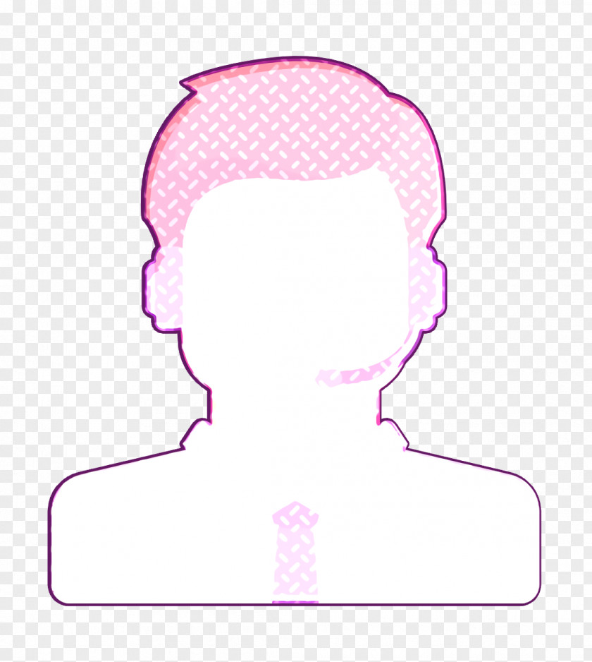 Magenta Head Customer Service Icon Man Management PNG