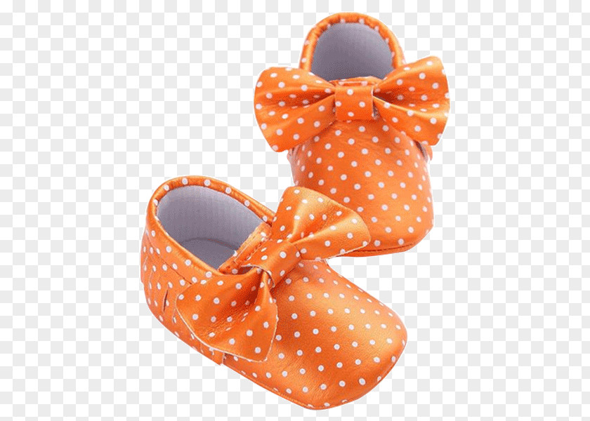 ORANGE BOW Polka Dot Flip-flops Shoe PNG