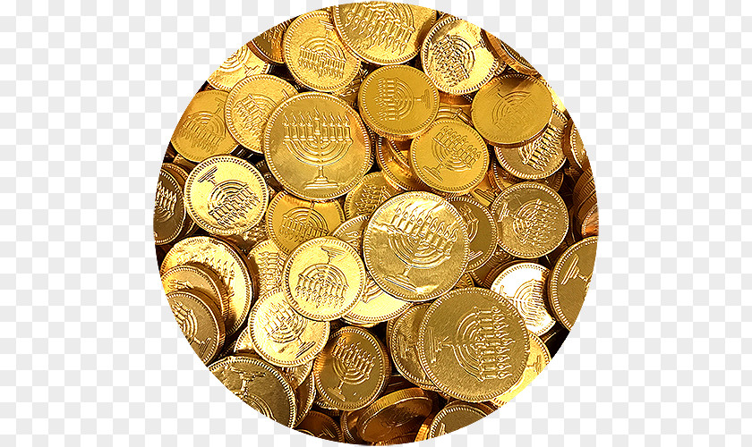 Real Foil Milk Hanukkah Gelt Chocolate Coin PNG