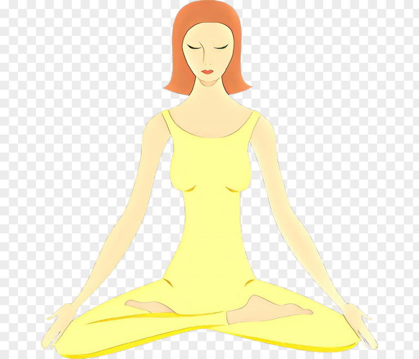 Kneeling Neck Meditation Yoga Physical Fitness Sitting Yellow PNG