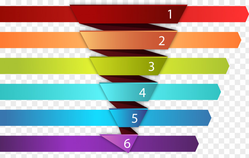 Vector Painted Inverted Triangle PPT Funnel Chart Infographic Euclidean Vecteur PNG