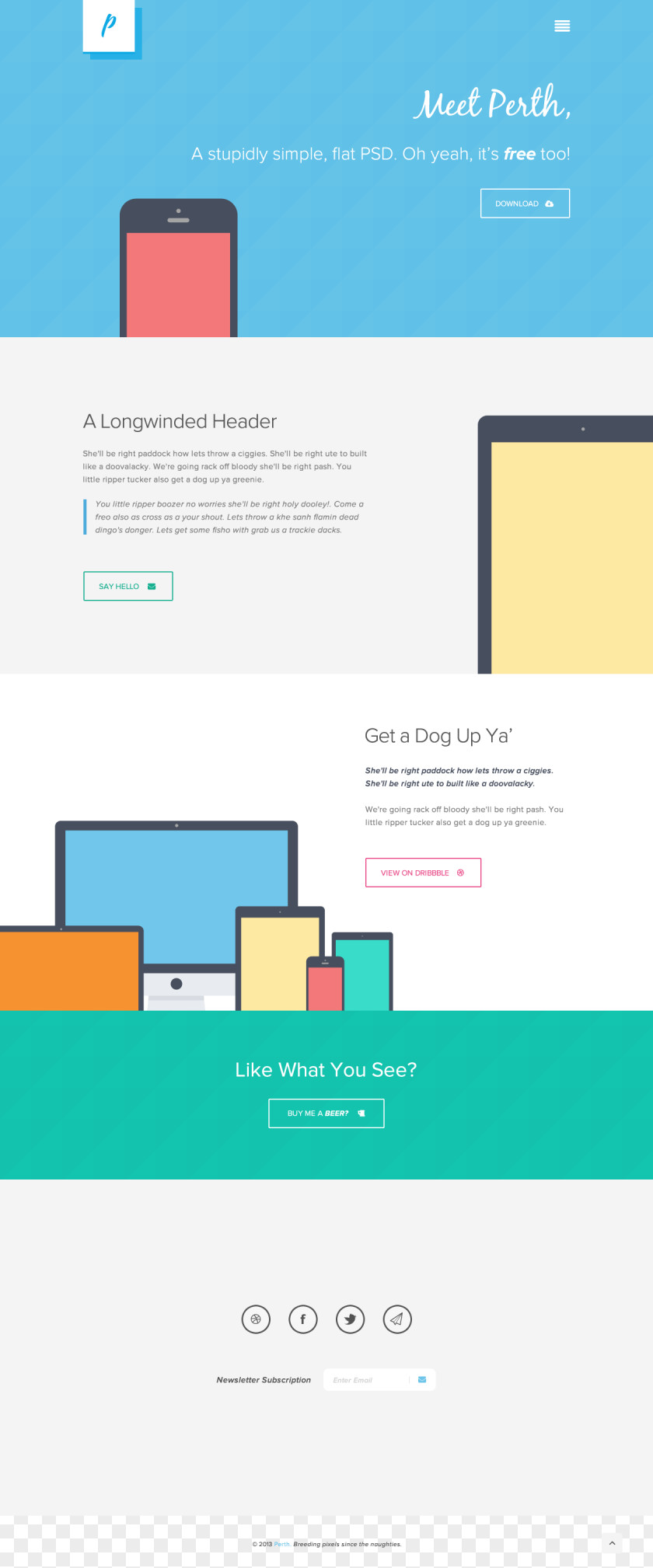 Flat Color Responsive Website PNG