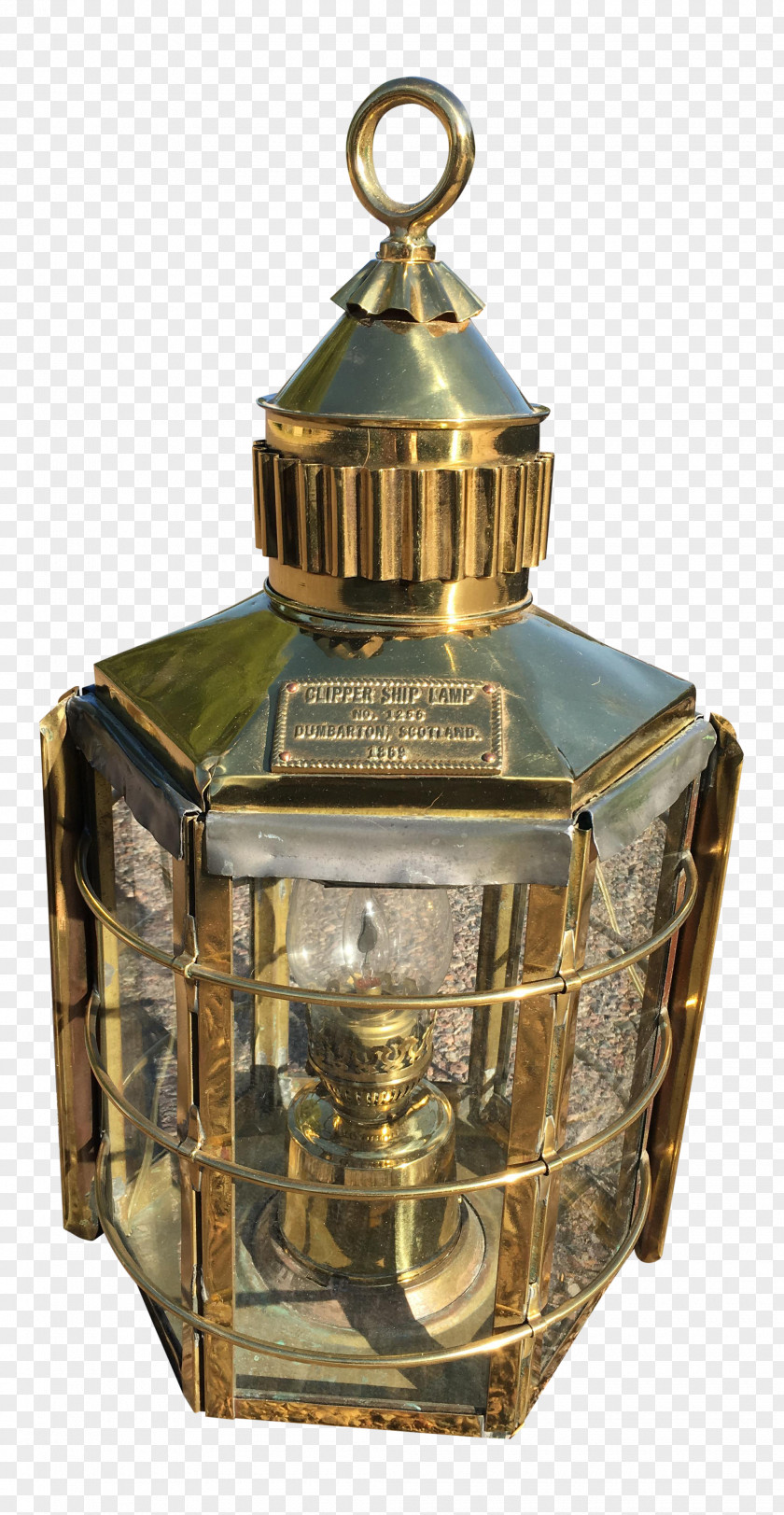 Antique Lantern Brass Lighting Ship Maritime Transport PNG