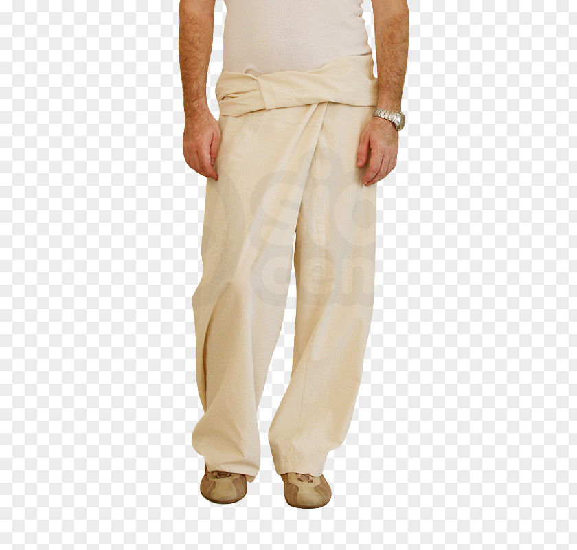 Folded Jeans Waist Khaki Pants PNG