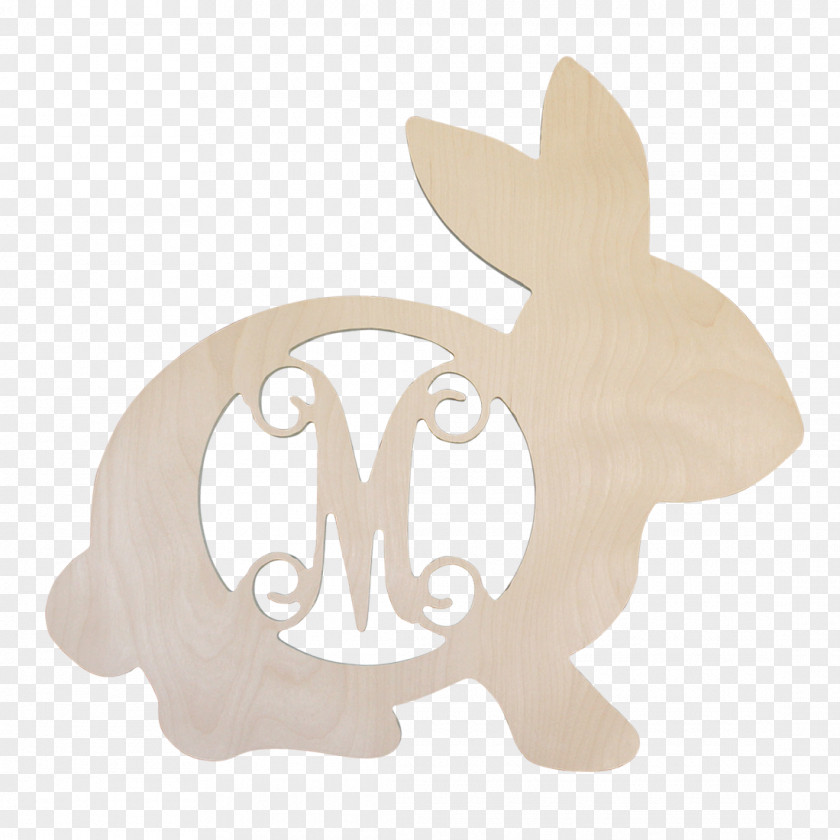 Rabbit Easter Bunny Wood Monogram PNG